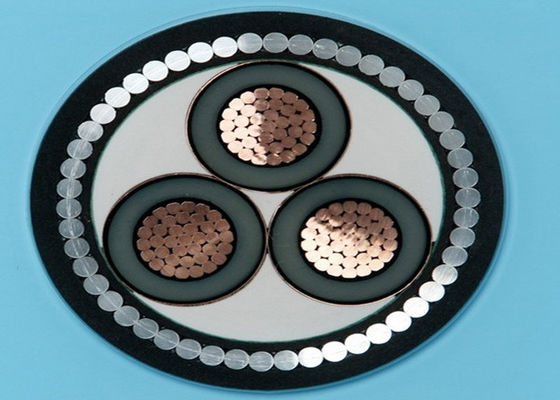 Bainha blindada do núcleo LLDPE/LSHF do cabo três do multi núcleo do fio de aço